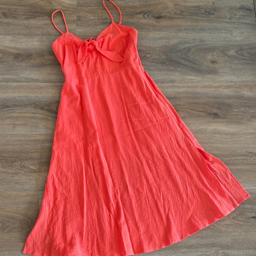 La Miel coral midi dress